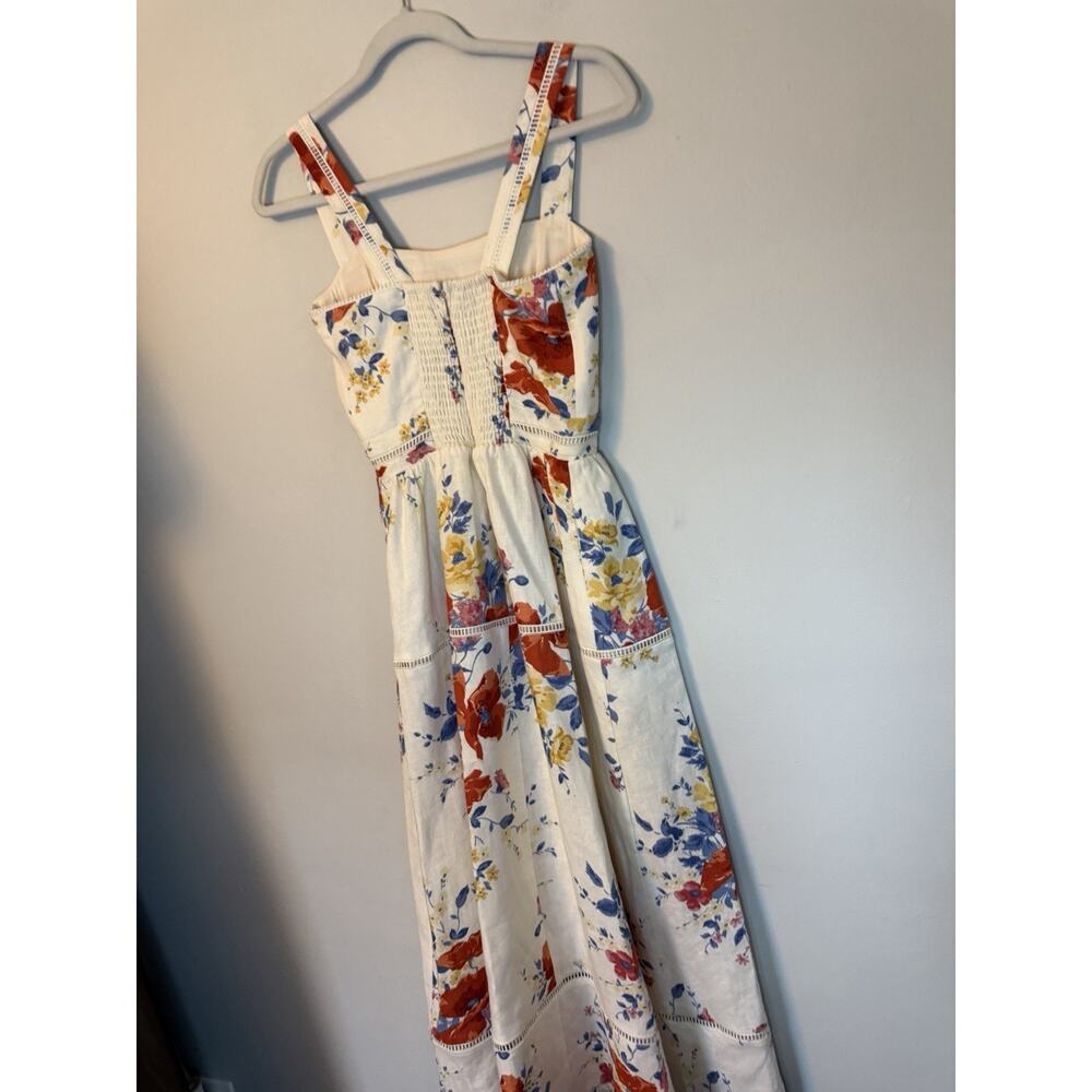 Reformation Everett 100% Linen Floral Midi Dress $298 Sz 2 NEW - Picture 4 of 16